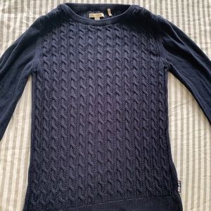 Barbour Navy Prudhoe Knit Cotton Sweater - US 4/S